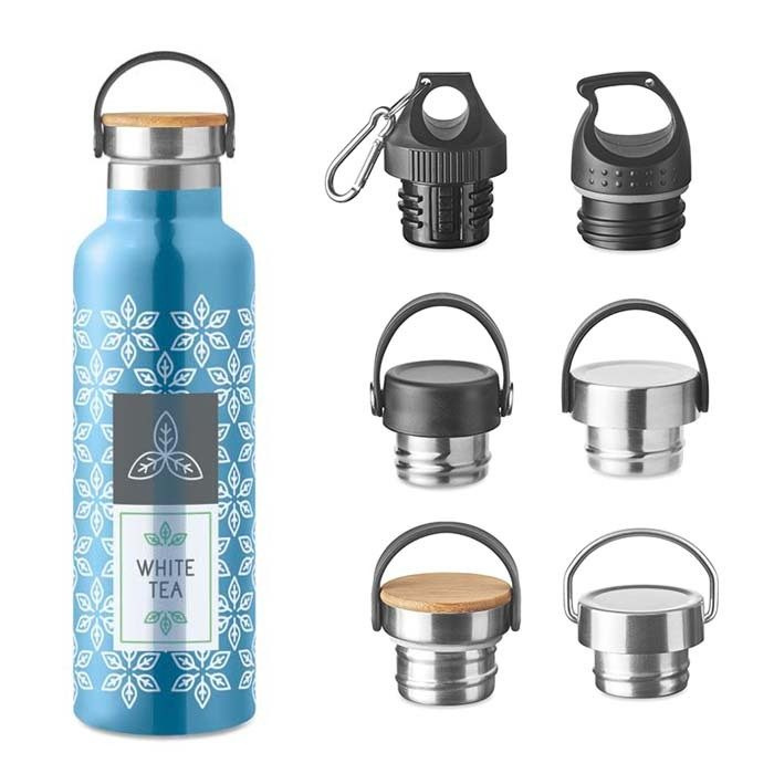 750 ml pantone'is sobitatud topeltseinaga roostevabast terasest pudelid., tootepilt