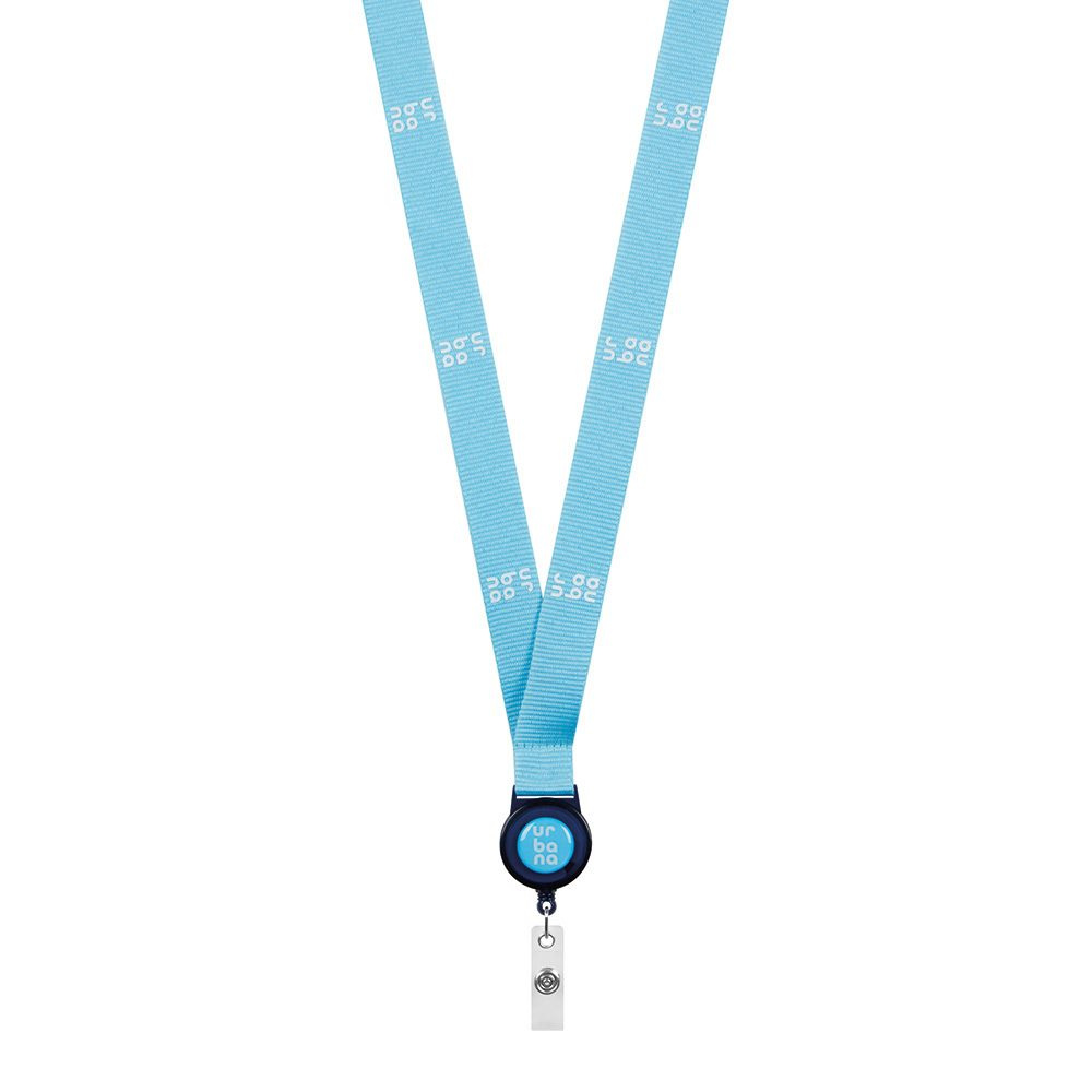 Siiditrükiga polüestrist kaelapael ümmarguse väljatõmmatava kaardihoidjaga, tootepilt