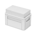 Märkmepaberikarp „beverage crate“, valge