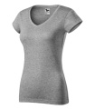 MALFINI Fit V-neck – naiste T-särk, tumehall melanž