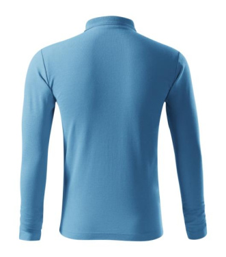 MALFINI Pique Polo LS – meeste polosärk, taevasinine, S, tootepilt (4)