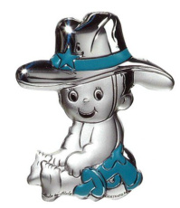 Väikese poisi kauboi embleem - 30 × 38 mm
