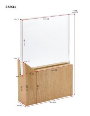 Klaas 130 × 130 × 15 mm puittoega, tootepilt (4)