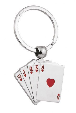 Pokkeri võtmehoidja, royal flush hearts, tootepilt (1)