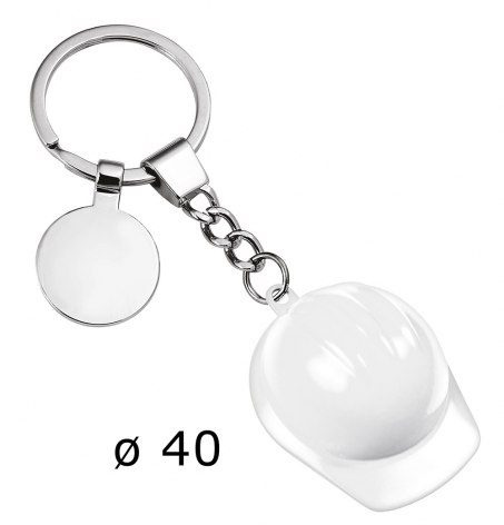 Võtmehoidja valge kiivriga, d=40mm, tootepilt (1)