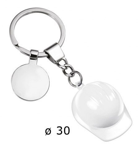 Võtmehoidja valge kiivriga, d=30mm, tootepilt (1)