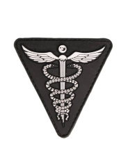 3D meditsiiniline PVC embleem takjapaelaga, must