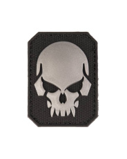 3D kolju embleem PVC-st takjapaelaga, väike, must