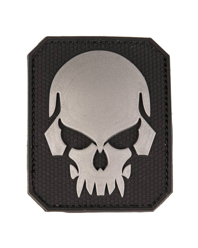 3D kolju embleem PVC-st takjapaelaga, suur, must – Mil-Tec