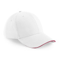 Beechfield B20 nokamüts, valge / punane (Classic Red)