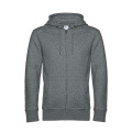 B&C WU03K lukuga kapuutsiga pusa, hall melanž (Heather Mid Grey)