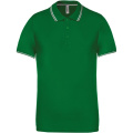 Kariban K250 meeste polosärk, 220 g/m², roheline (Kelly Green) / helehall / valge