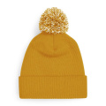 Beechfield B450 kootud müts, kollane (Mustard) / loodusvalge (Off White)