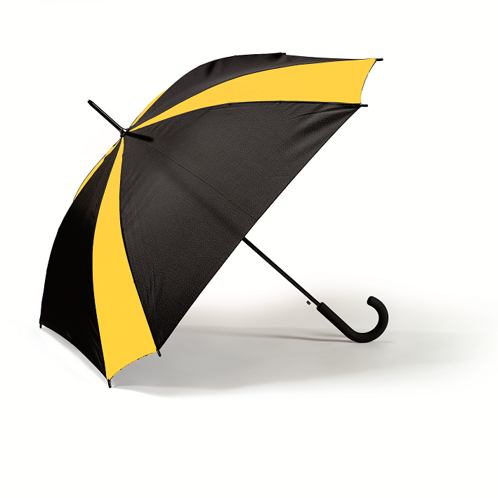 Logotrade liikelahja tuotekuva: Keltainen ja musta sateenvarjo Saint Tropez