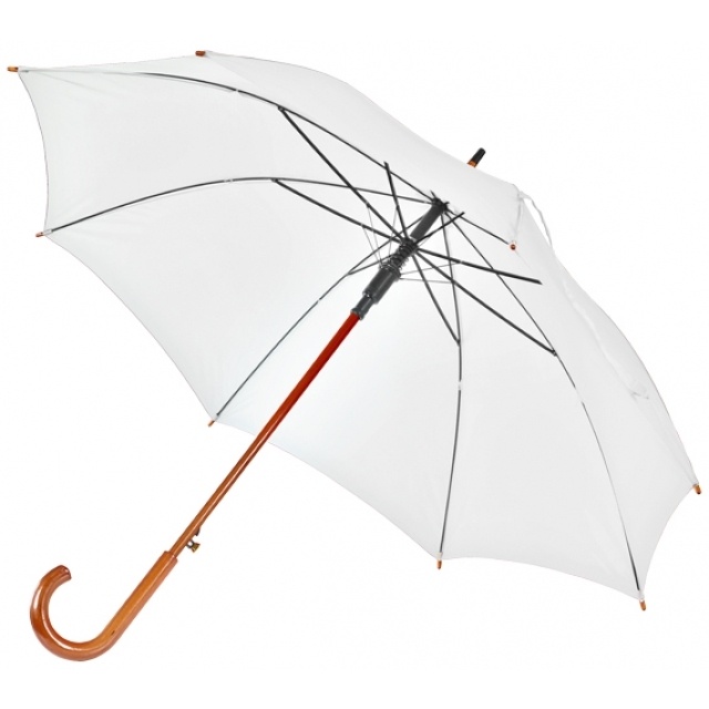 Logo trade liikelahja mainoslahja tuotekuva: Automaattinen sateenvarjo Nancy, valkoinen