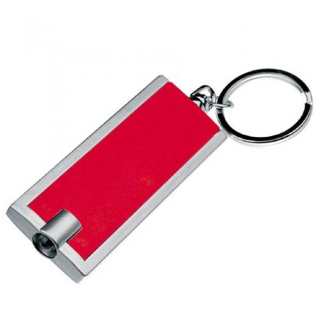 Logo trade mainostuotet tuotekuva: Muovisen avaimenrenkaan 'Bath' väri punainen