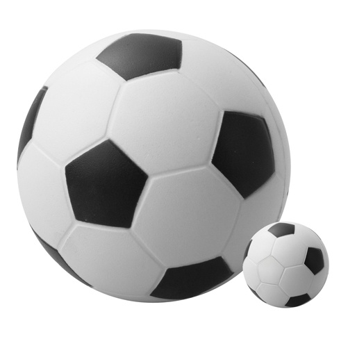 Logo trade mainoslahjat ja liikelahjat kuva: Stressipall jalgpall, valge