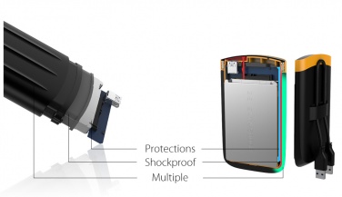 Logotrade mainoslahja tuotekuva: Kannettava SSD Silicon Power Armor A65, musta