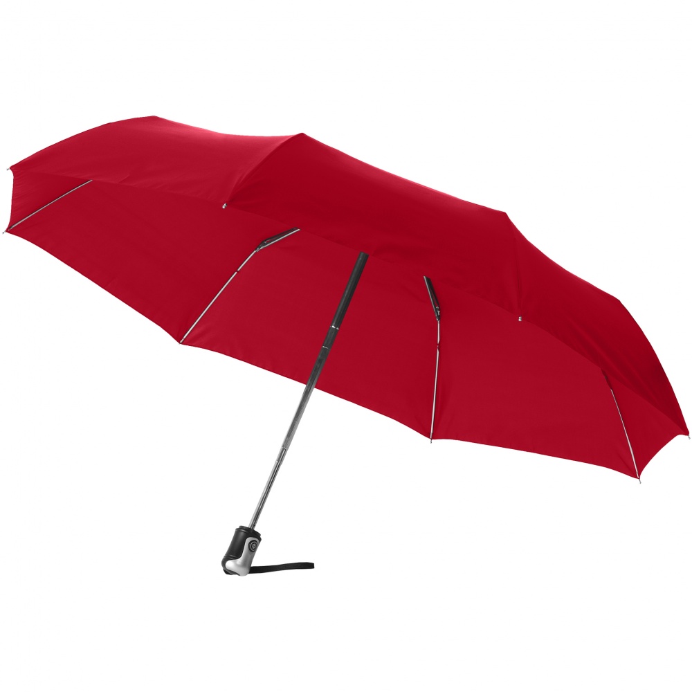 Logotrade liikelahja mainoslahja kuva: 21.5" Alex 3-osainen automaattinen sateenvarjo, punainen