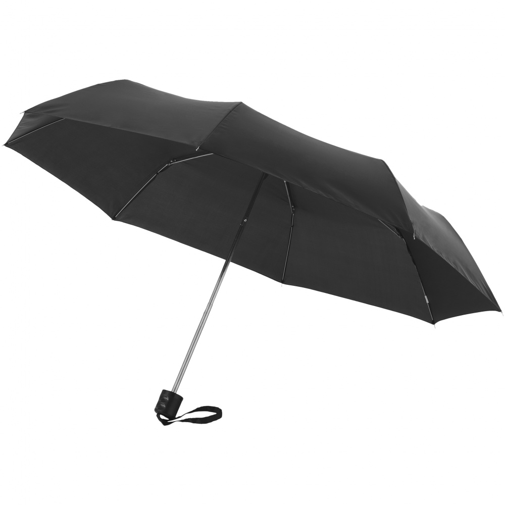 Logo trade liikelahja mainoslahja tuotekuva: 21,5" Ida 3-osainen sateenvarjo, musta