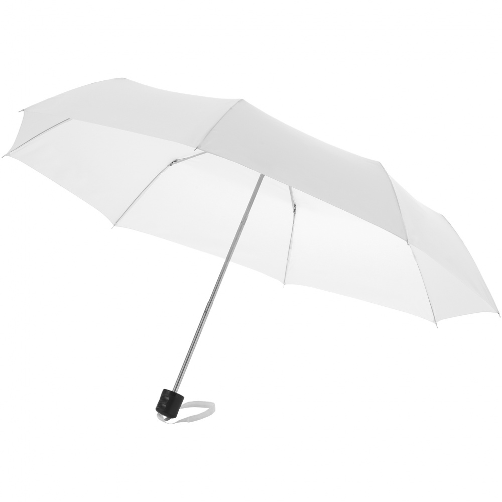 Logo trade liikelahjat mainoslahjat kuva: 21,5" Ida 3-osainen sateenvarjo, valkoinen