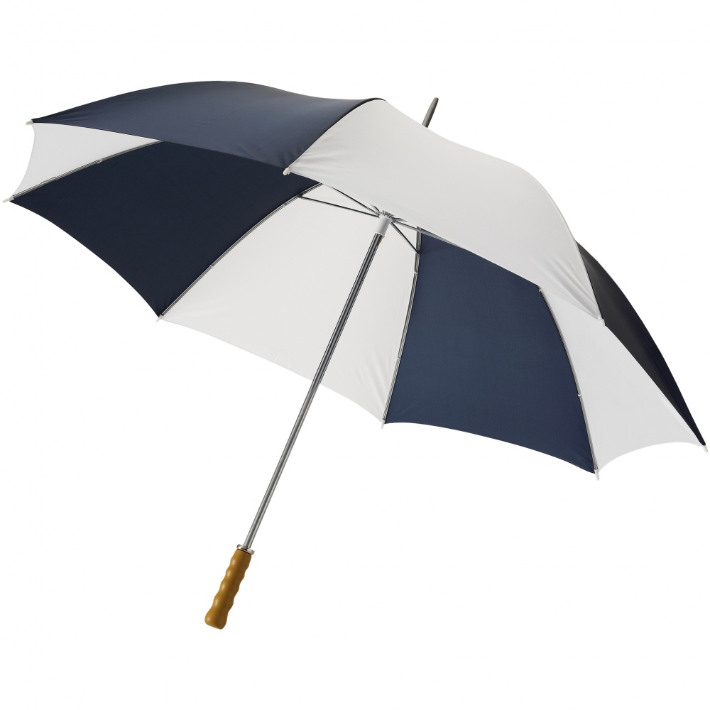 Logotrade mainostuote tuotekuva: 30" Karl golf sateenvarjo, sininen/valkoinen