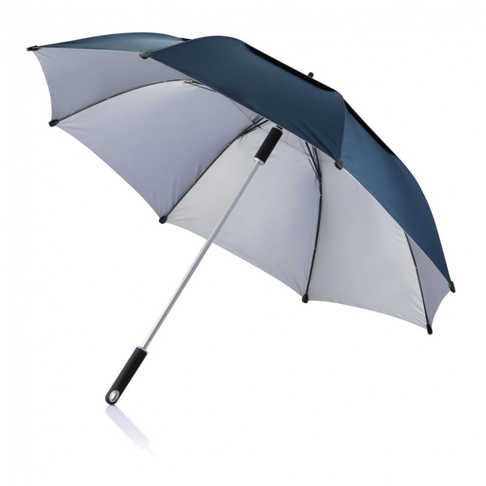 Logo trade liikelahjat mainoslahjat kuva: Hurricane myrskynkestävä sateenvarjo, tummansininen