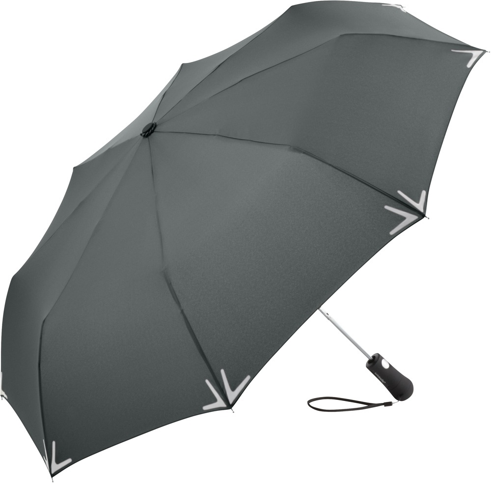 Logotrade liikelahjat kuva: Helkuräärisega AC Safebrella® LED minivihmavari 5571, hall