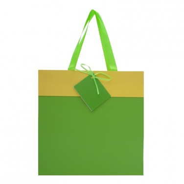 Logo trade mainoslahjat ja liikelahjat kuva: Kinkekott, roheline/kollane