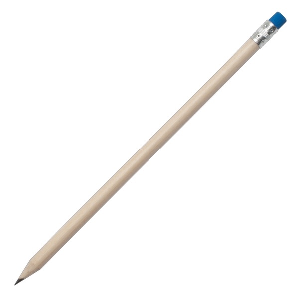 Logo trade liikelahjat mainoslahjat kuva: Naturaalsest puidust harilik pliiats, sinine/helepruun