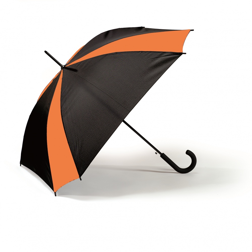 Logo trade mainoslahja ja liikelahja tuotekuva: Kirju vihmavari Saint-Tropez, oranž/must