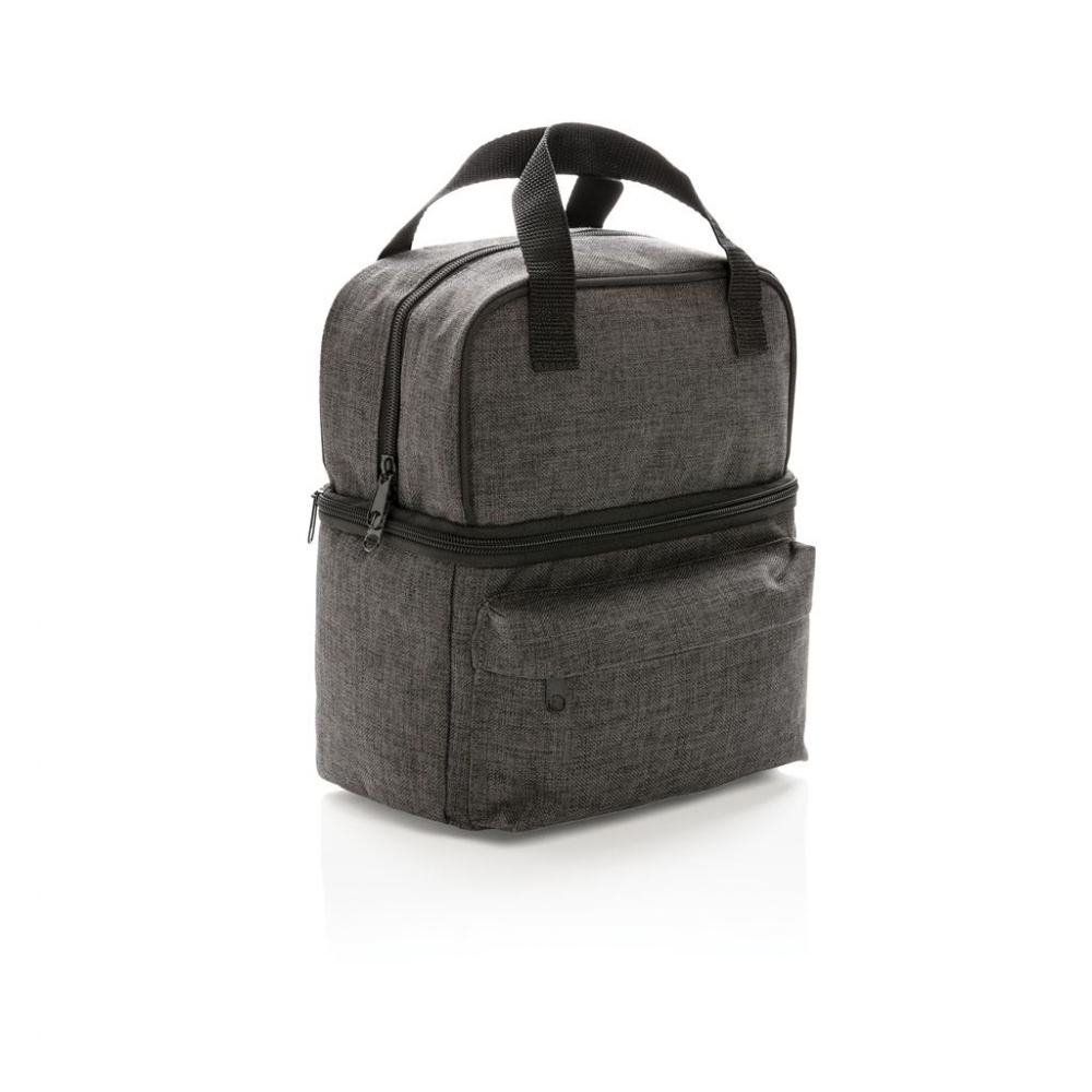 Logo trade mainostuote kuva: Firmakingitus: Cooler bag with 2 insulated compartments, anthracite
