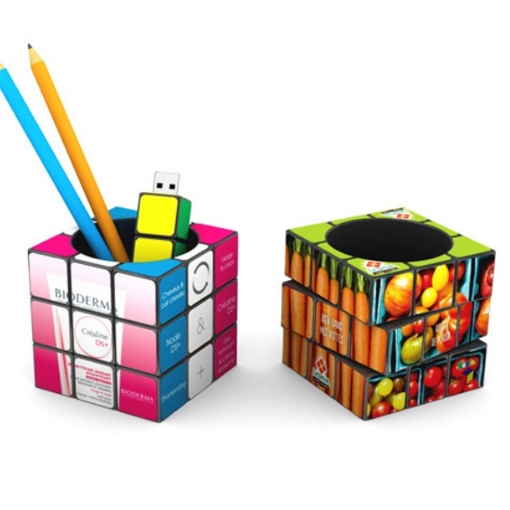 Logotrade liikelahja tuotekuva: 3D Rubikin kynäteline