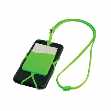 Logo trade mainostuote kuva: Silikoonist mobiilitasku kaardihoidjaga, roheline