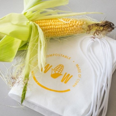 Logo trade mainostuote kuva: Maissitärkkelyksestä tehdyt jalkinepussi, valkoinen