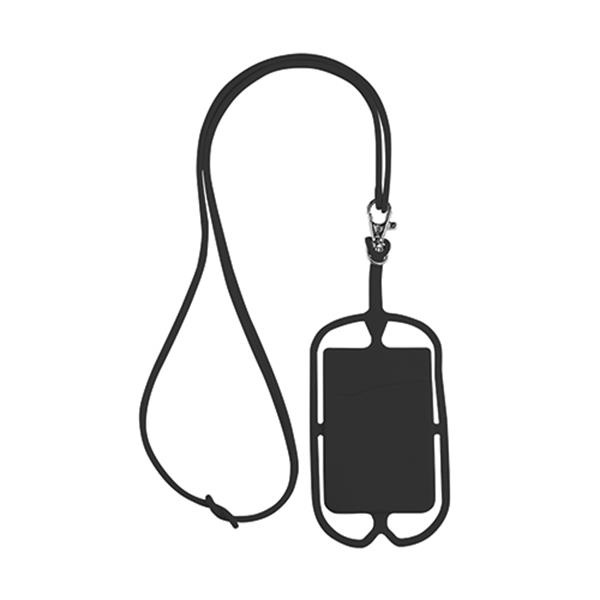 Logo trade liikelahjat mainoslahjat kuva: Kaelapael kaardihoidjaga, must