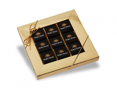 Logotrade liikelahja tuotekuva: Neljakandilised šokolaadid kinkepakendis