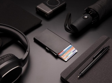 Logotrade mainostuote tuotekuva: Meene: Standard aluminium RFID cardholder, black
