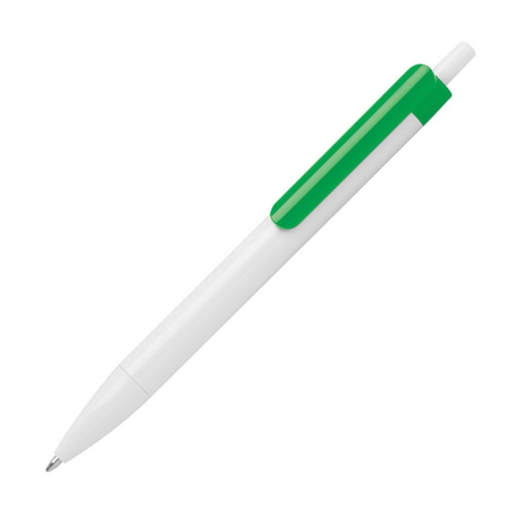 Logo trade mainoslahjat ja liikelahjat kuva: Värvilise klipiga pastapliiats, roheline
