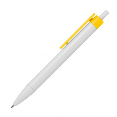 Logotrade liikelahja tuotekuva: Värvilise klipiga pastapliiats, kollane