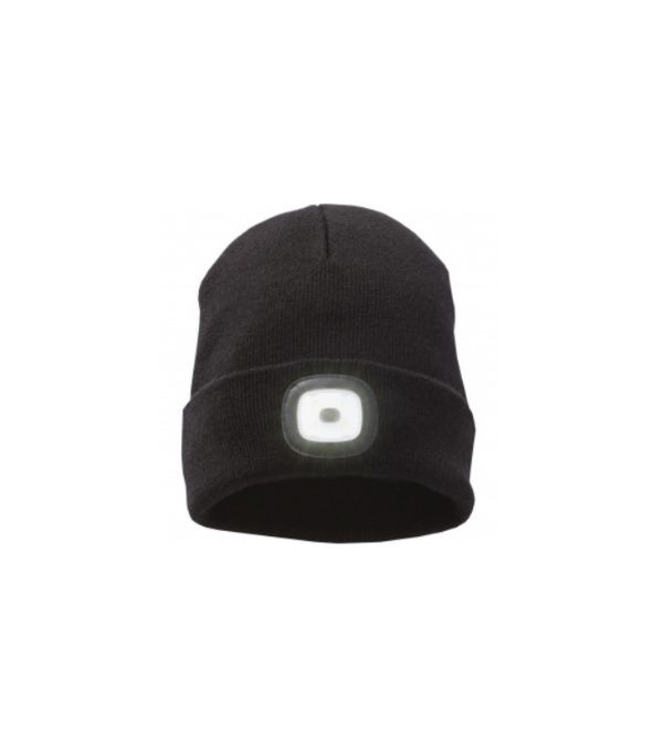 Logo trade mainostuotet tuotekuva: Voimakas hattu LED-valolla, musta