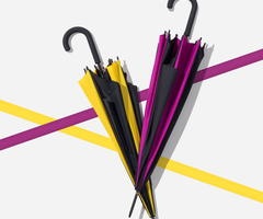 Logotrade liikelahja tuotekuva: Keltainen ja musta sateenvarjo Saint Tropez