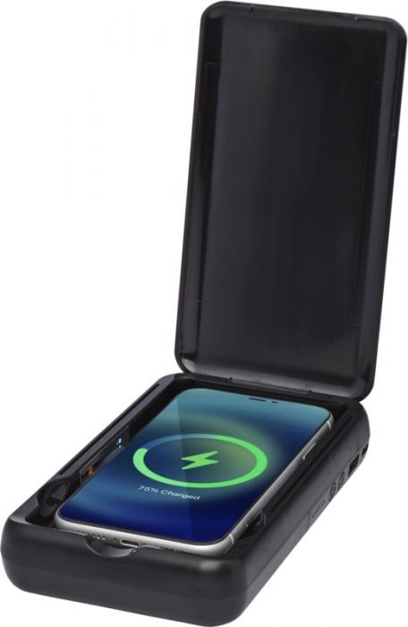 Logotrade mainoslahjat kuva: Nucleus UV-älypuhelimen steriloitilaite, 10000 mAh virtapankki, musta