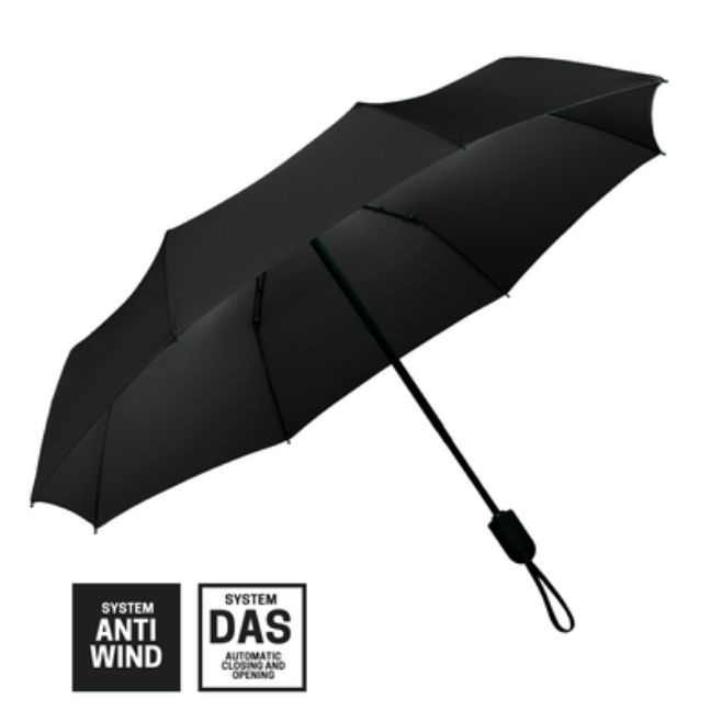 Logotrade mainoslahjat ja liikelahjat tuotekuva: Täysautomaattinen sateenvarjo Cambridge, musta
