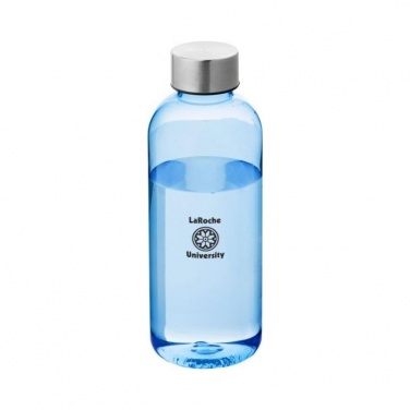 Spring-juomapullo 600 ml Tritan™, läpinäkyvä sininen logolla