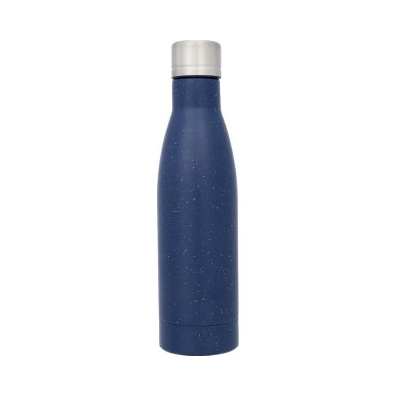 Logo trade mainoslahjat tuotekuva: Vasa pilkullinen kuparityhjiöllinen eristetty pullo, sininen