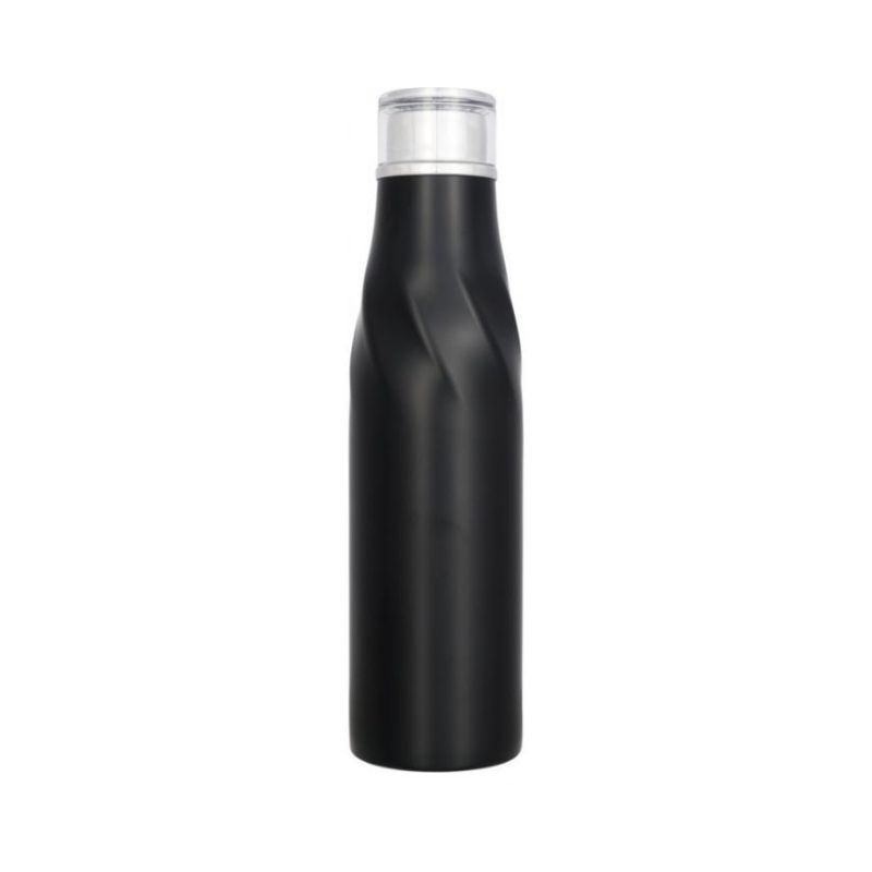 Logotrade mainoslahja tuotekuva: Hugo itsesulkeutuva kuparityhjiöllä eristetty pullo, musta