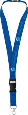 Logotrade mainoslahja tuotekuva: Yogi-kaulanauha turva- ja pikalukolla, sininen