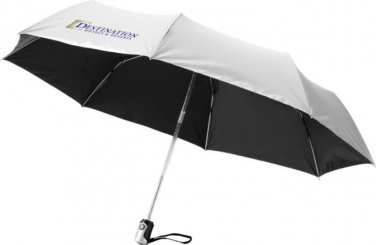 Logotrade mainostuote tuotekuva: 21.5" Alex 3-osainen automaattinen sateenvarjo, hopea