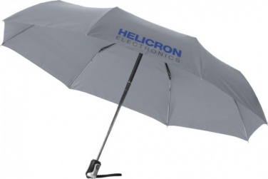 Logotrade liikelahja mainoslahja kuva: 21.5" Alex 3-osainen automaattinen sateenvarjo, harmaa